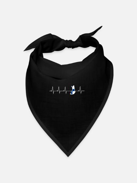 Ich liebe Finnland - Herzschlag - Bandana Dreieckstuch - Schwarz
