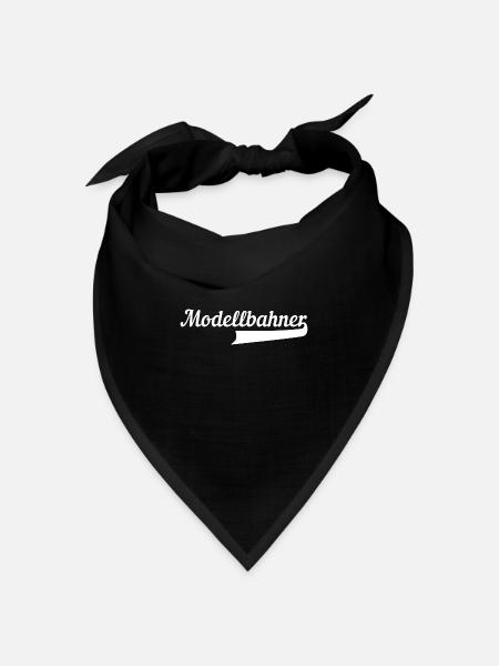 Modellbahner Rentner Opa - Schriftzug - Bandana Dreieckstuch - Schwarz