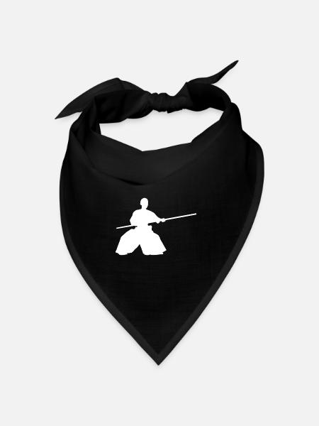 Herren Martial Arts Kampfsport Aikidoka Aikido - Bandana Dreieckstuch - Schwarz