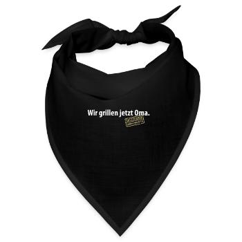 Wir grillen jetzt Oma Satzzeichen Komma Leben Omi - Bandana Dreieckstuch - Schwarz - Vorne