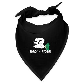 Fahrrad Rettich Herzschlag Rennrad Sport Radi Food - Bandana Dreieckstuch - Schwarz - Vorne