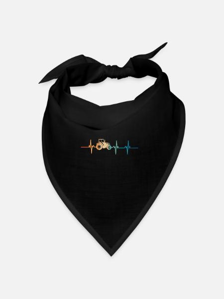 Heartbeat Traktor - Bandana Dreieckstuch - Schwarz