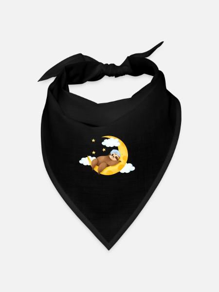 Faultier auf dem Mond - Bandana Dreieckstuch - Schwarz