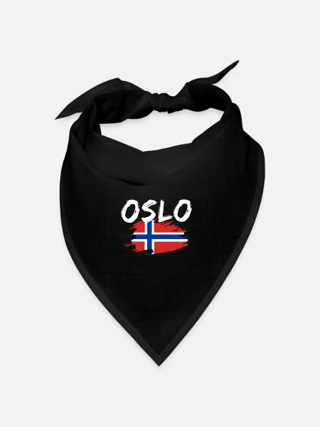 Oslo Norwegen - Bandana Dreieckstuch - Schwarz