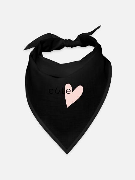 E-Herz Minimal - Cute - Bandana Dreieckstuch - Schwarz