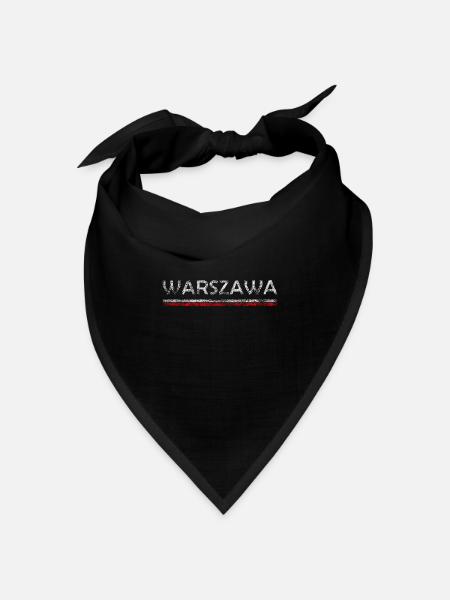 Warschau - Bandana Dreieckstuch - Schwarz