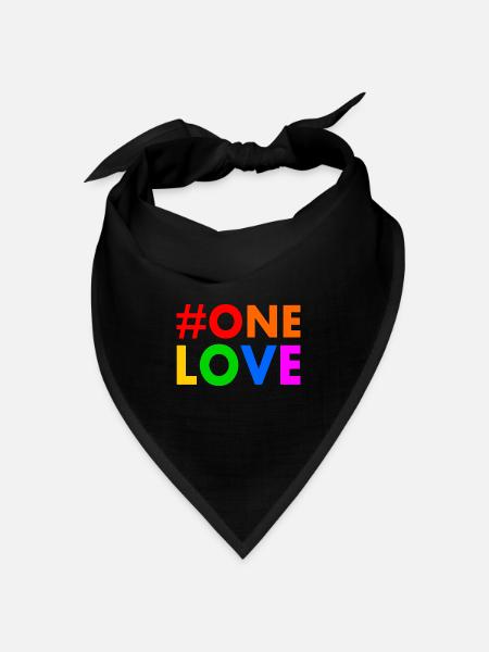 One love - Bandana Dreieckstuch - Schwarz