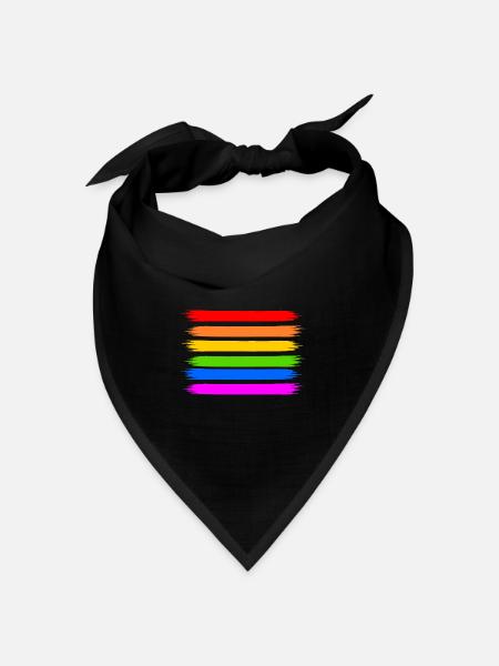 Regenbogen Regenbogenfahne - Bandana Dreieckstuch - Schwarz