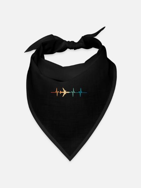 Herzschlag des Flugzeugs - Bandana Dreieckstuch - Schwarz