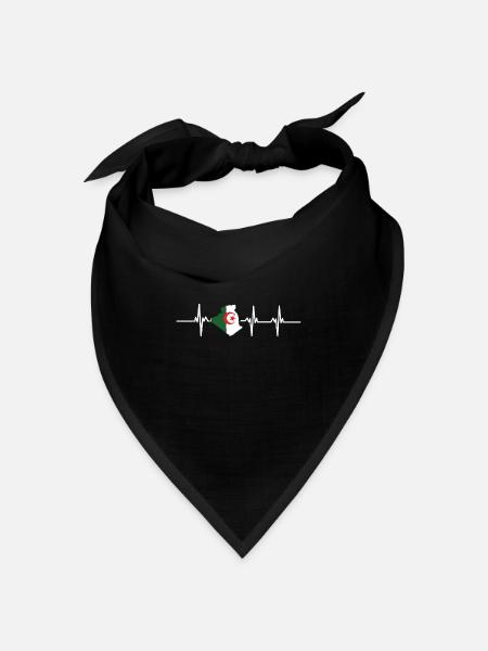 Herzschlag Algerien - Bandana Dreieckstuch - Schwarz