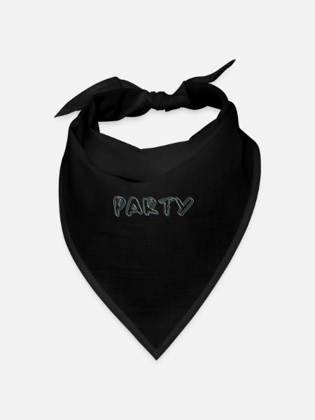 Party #party, Party tshirt - Bandana Dreieckstuch - Schwarz