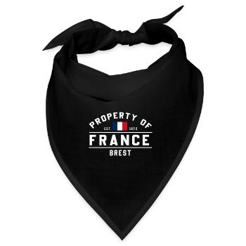 Französisches Eigentum Brest Logo - Bandana Dreieckstuch - Schwarz - Vorne