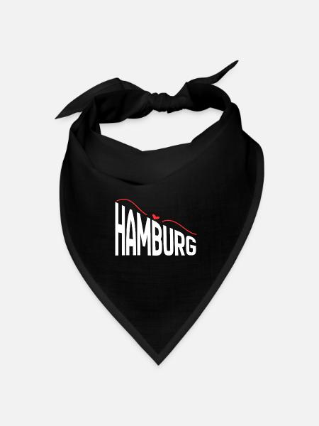 Hamburg - Bandana Dreieckstuch - Schwarz