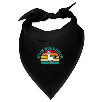 Nordsee Urlaub MOIN NORDDEICH Lustiges - Bandana Dreieckstuch - Schwarz - Vorne