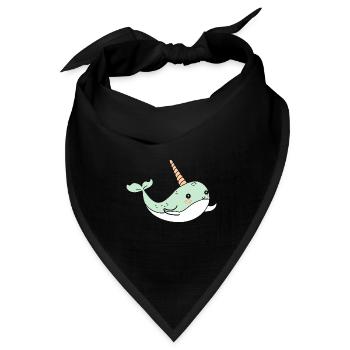 Narwal - Bandana Dreieckstuch - Schwarz - Vorne