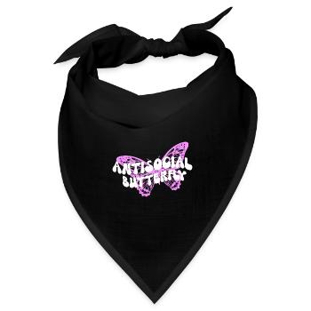 Inspirierende Schmetterlingsfan-Grafik - Bandana Dreieckstuch - Schwarz - Vorne