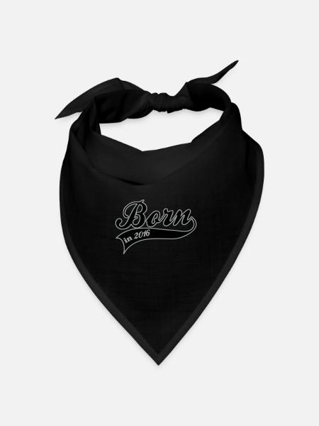 born in 2016 - Bandana Dreieckstuch - Schwarz