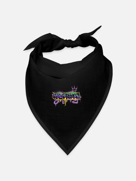 American Football Graffiti Spray Sprayer Sport - Bandana Dreieckstuch - Schwarz