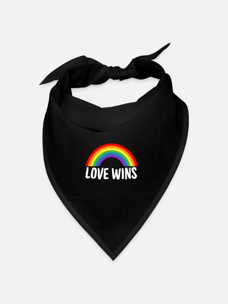 Liebe siegt - Bandana Dreieckstuch - Schwarz