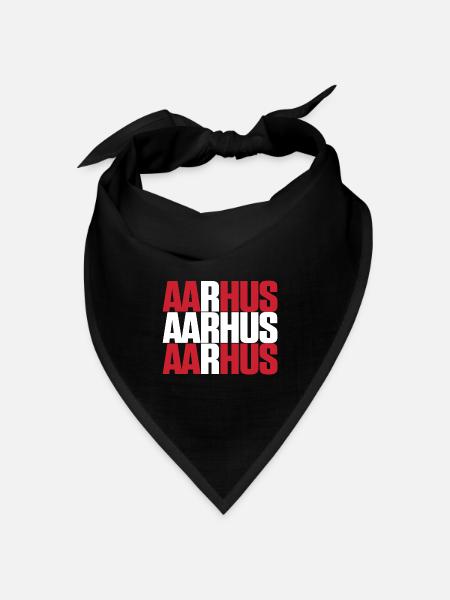 Aarhus Dänemark Fahne - Bandana Dreieckstuch - Schwarz