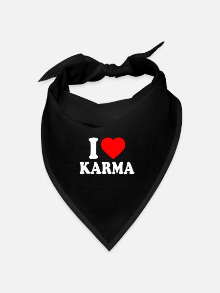 I love karma - Bandana Dreieckstuch - Schwarz