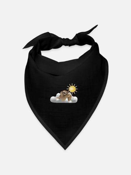 Faultier-Wolken - Bandana Dreieckstuch - Schwarz