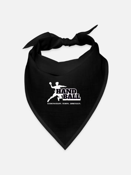 Handball Kraft und Tempo - Bandana Dreieckstuch - Schwarz