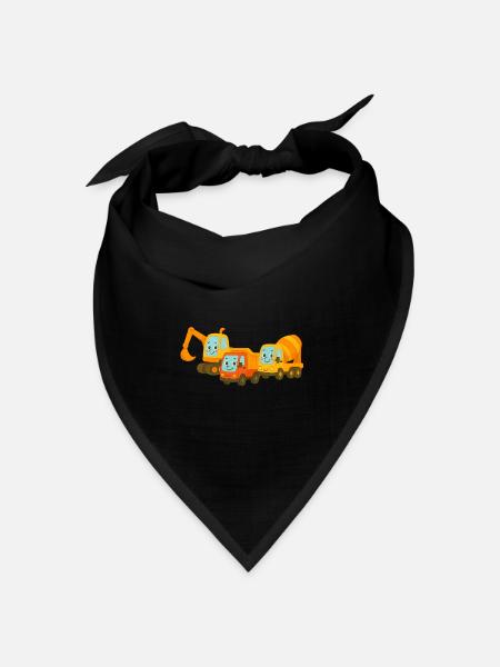 Baustelle - Bandana Dreieckstuch - Schwarz