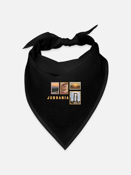 Jordanien Collage - Bandana Dreieckstuch - Schwarz