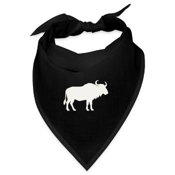 Wilder Bison Silhouette - Bandana Dreieckstuch - Schwarz - Vorne
