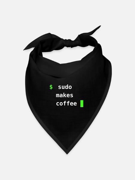 Sudo Makes Coffee – Linux Terminal Design - Bandana Dreieckstuch - Schwarz