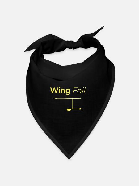 Wing Foil Hydrofoil Board – Wassersport Motiv - Bandana Dreieckstuch - Schwarz