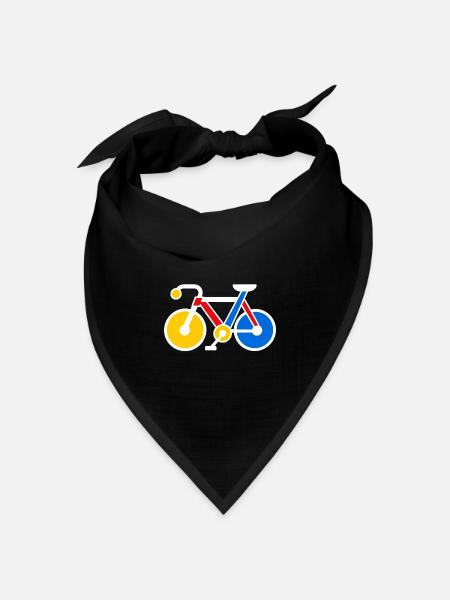 Retro Pop Art Geometrisches Fahrrad - Bandana Dreieckstuch - Schwarz