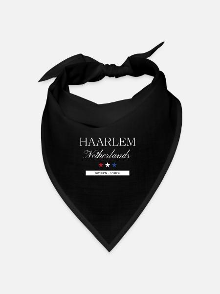 Haarlem Niederlande Souvenir Reise minimalistisch - Bandana Dreieckstuch - Schwarz