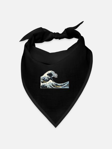 The Wave | Die Welle | Katsushika Hokusai - Bandana Dreieckstuch - Schwarz