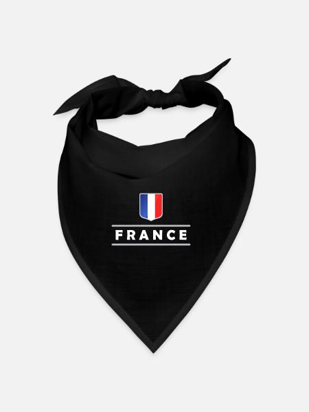 Frankreich - Bandana Dreieckstuch - Schwarz