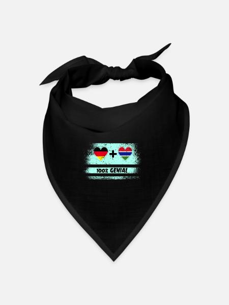 Deutschland und Gambia 100% Genial / Geschenk - Bandana Dreieckstuch - Schwarz