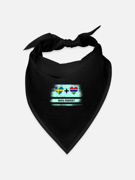 Gambia und Schweden 100% perfekt / Geschenk - Bandana Dreieckstuch - Schwarz