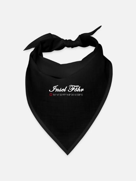 Insel Föhr Koordinaten - Bandana Dreieckstuch - Schwarz