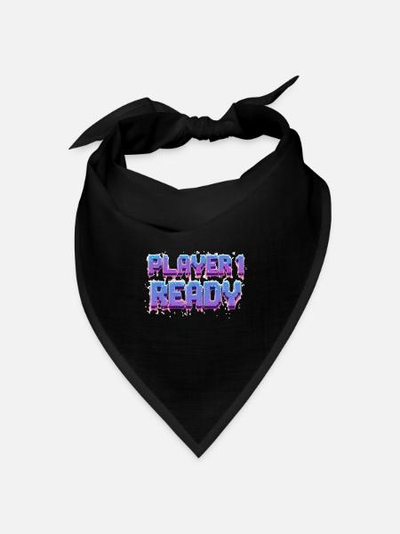 Player 1 Ready - Bandana Dreieckstuch - Schwarz