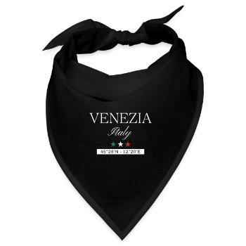 Venedig Italien Souvenir – Reise minimalistisch - Bandana Dreieckstuch - Schwarz - Vorne