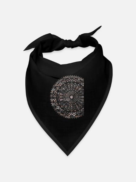 mandala - Bandana Dreieckstuch - Schwarz