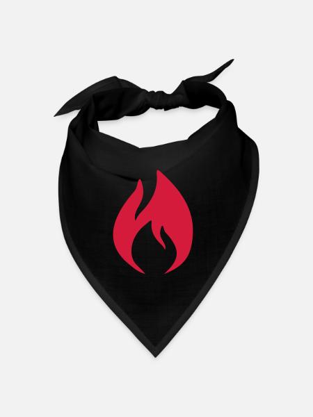 Feuer - Bandana Dreieckstuch - Schwarz