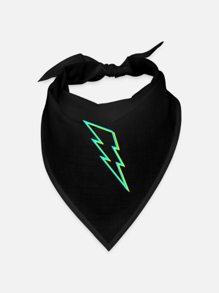 Blitz ϟ - Bandana Dreieckstuch - Schwarz