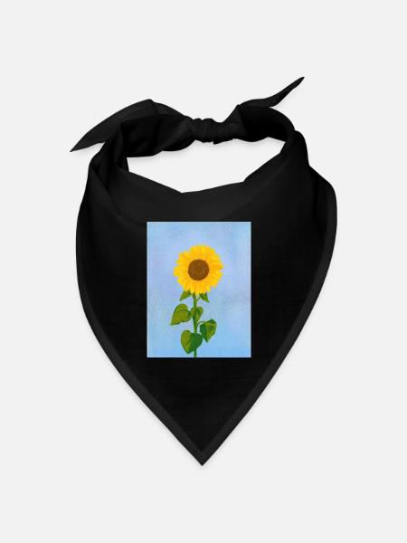 Sonnenblume Sonne Blume Happy - Bandana Dreieckstuch - Schwarz