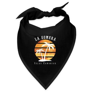 La Gomera Sommer Sonne Strand Meer Palmen - Bandana Dreieckstuch - Schwarz - Vorne