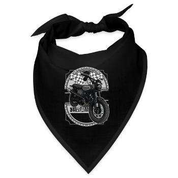 Schwalbe Scrambler // Illustration - Bandana Dreieckstuch - Schwarz - Vorne