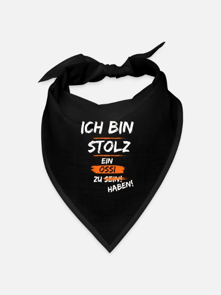 Stolz auf meinen Ossi - Bandana Dreieckstuch - Schwarz