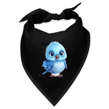 Cute Bird Baby - Bandana Dreieckstuch - Schwarz - Vorne