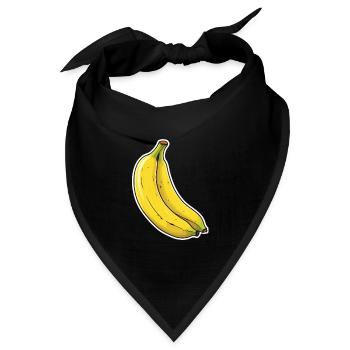 Bananen duo - Bandana Dreieckstuch - Schwarz - Vorne